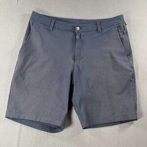 Lululemon Commission Shorts Mens 33 Navy Blue Classic Fit Warpstreme 9" Golf